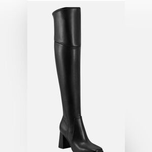 Marc Fisher Denki 2 Women's Over The Knee Boots Black Faux Leather US Size 7.5